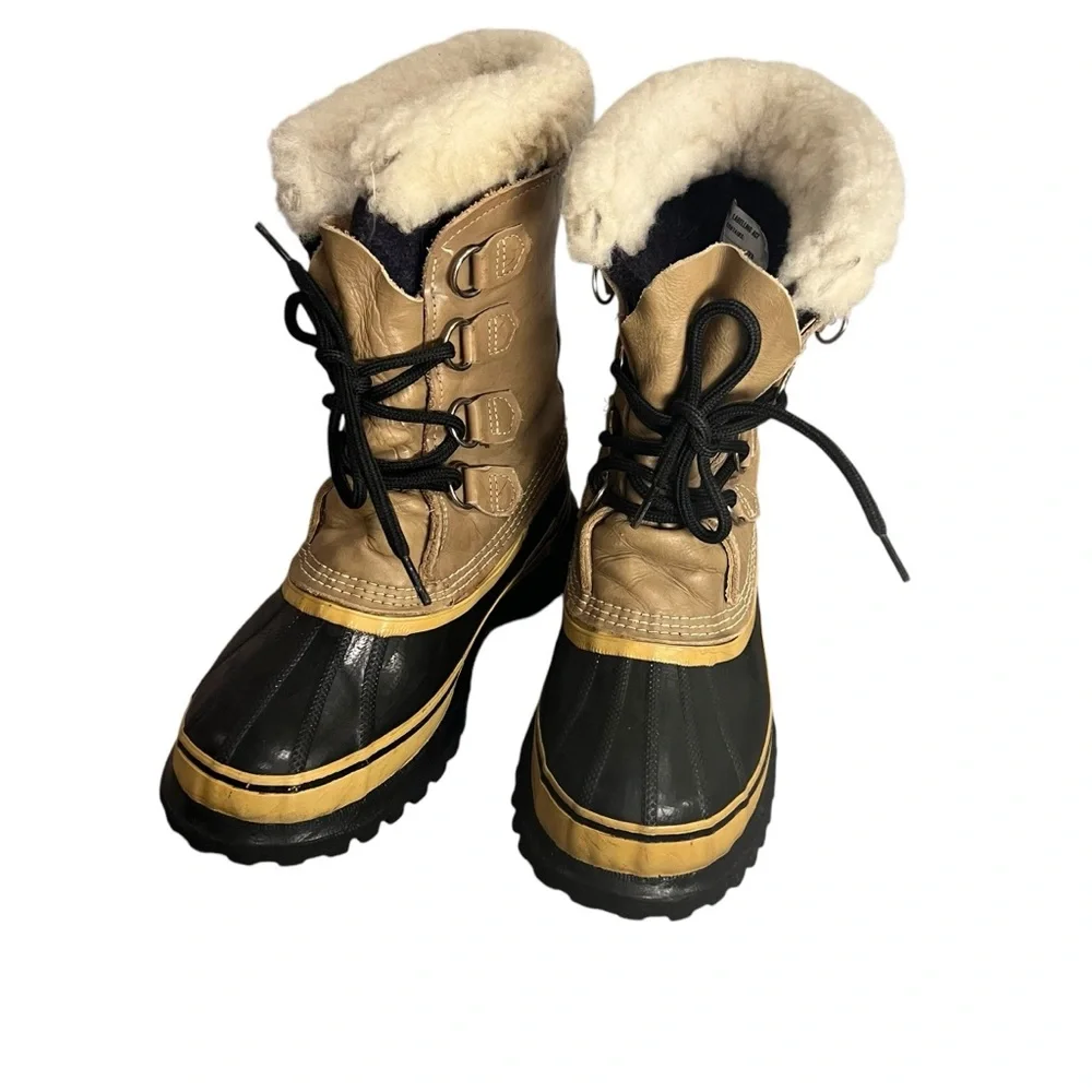 SOREL Caribou Waterproof Sherpa Wool Heavy Snow Winter Duck Boots unisex M7 W9